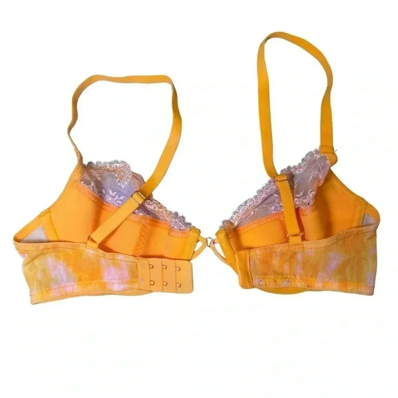 NEW Savage x Fenty Plunge Half Cup Lace Bra And Matching Panties Peach Orange - Picture 4 of 16